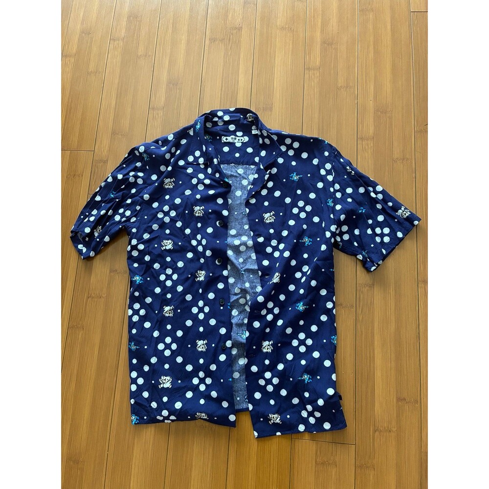 Uniqlo Mega Man Button-Up Shirt Blue Mens XXS Women’s XS